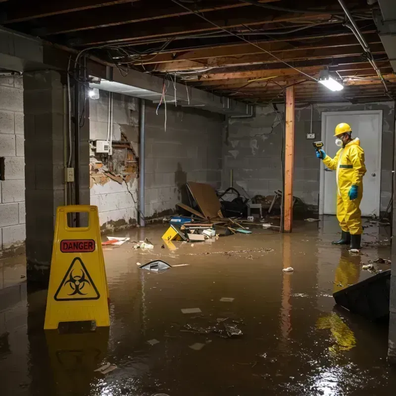 Flooded Basement Electrical Hazard in Okawville, IL Property